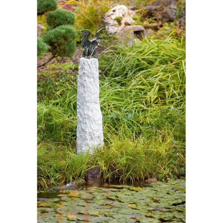 Preview: Bronzeskulptur Drache Terradorklein, wasserspeiend