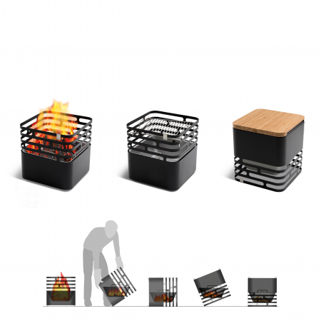 Edelrost Feuerkorb Cube Höfats