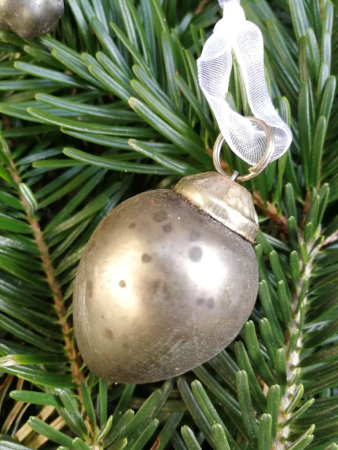 Christbaumkugel Ei mini, grau