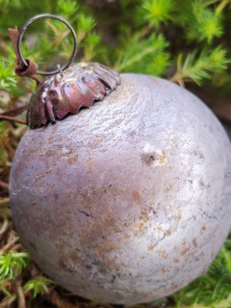 Preview: Christbaumkugel Athrios rund, braun-altgold, matt