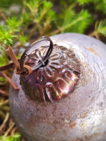 Preview: Christbaumkugel Athrios rund, braun-altgold, matt