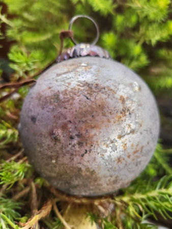 Preview: Christbaumkugel Athrios rund, braun-altgold, matt