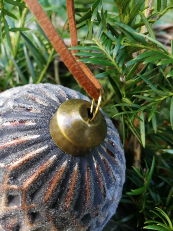 Preview: Christbaumkugel Babiole, Rauten, Rostoptik geeist