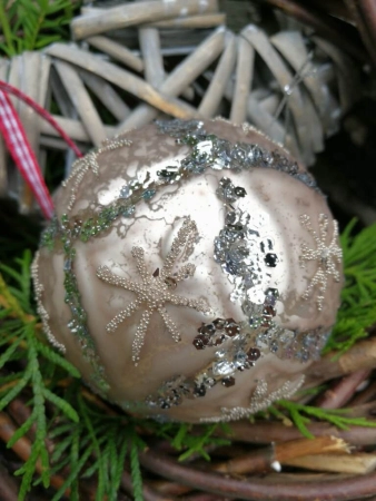 Christbaumkugel Cosmata Glitter, hellbraun