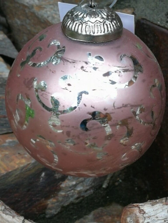 Christbaumkugel aus Glas, Penelope, beerenfarben