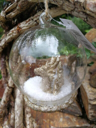 Preview: Christbaumkugel Hirsch gold