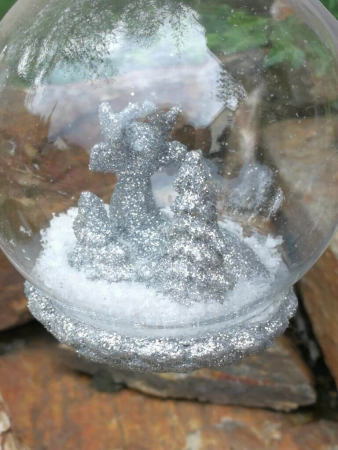 Christbaumkugel Hirsch silber