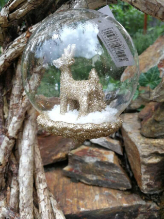 Preview: Christbaumkugel Hirsch gold