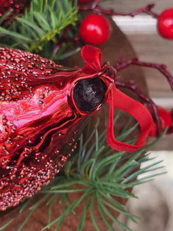 Preview: Christbaumkugel Kokkino, dunkelrot, Zapfen
