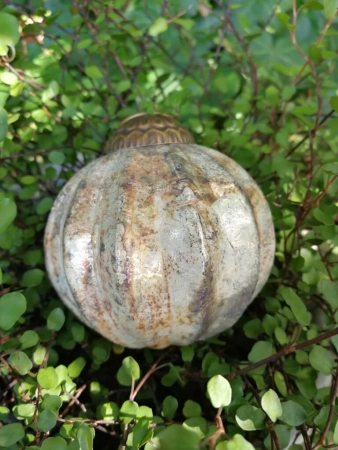 Christbaumkugel Melone, antik weiß