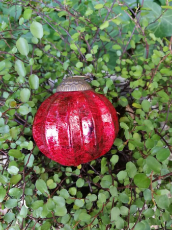 Christbaumkugel Melone, antik rot