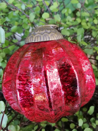 Christbaumkugel Melone, antik rot