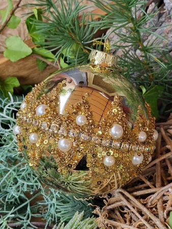 Weihnachtskugel Opulent, gold