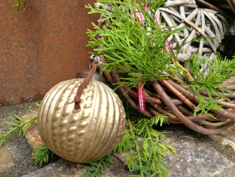 Preview: Christbaumkugel Ornamo Kordel, antikgold