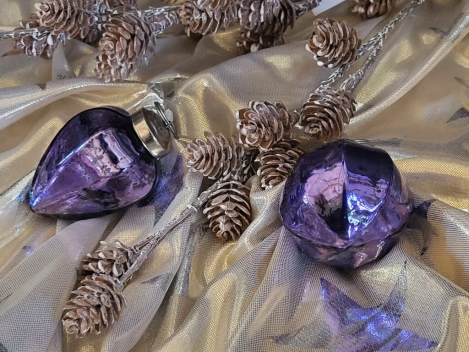 Preview: Christbaumkugel Florance, lila