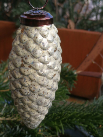 Christbaumkugel Zapfen Troja, creme-gold