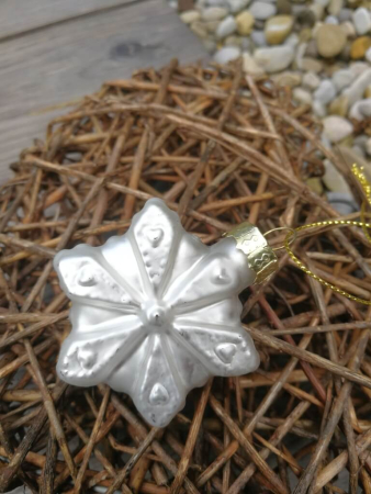 Preview: Christbaumkugel Schneeflocke Zilia 6-zackig, gold