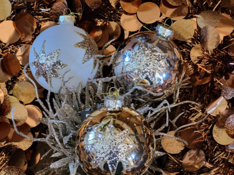 Preview: Christbaumkugel Glitzerstern, gold