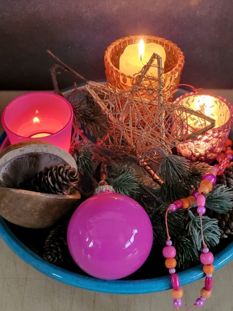 Preview: Christbaumkugel Opak, pink