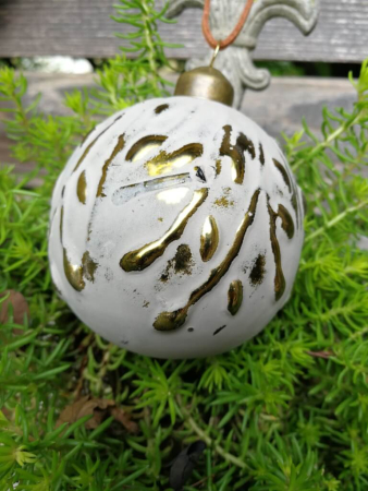 Preview: Christbaumkugel Mailo Uno Ranke, creme-gold