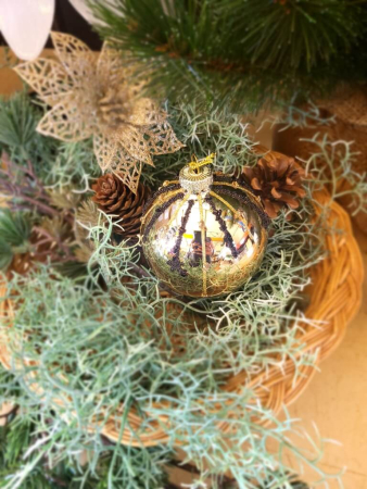Christbaumkugel Meyra Stern oben, gold