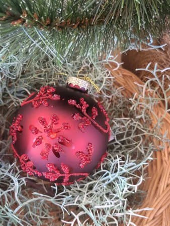 Christbaumkugel Oriana, Ornament matt, rot