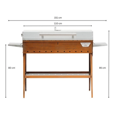 Cortenstahl Edelrost Holzkohlegrill Chef XL