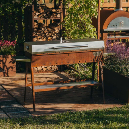 Preview: Cortenstahl Edelrost Holzkohlegrill Chef XL