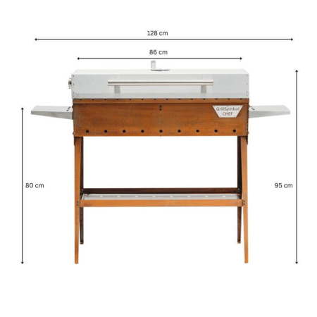 Preview: Cortenstahl Edelrost Holzkohlegrill Chef