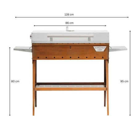 Cortenstahl Edelrost Holzkohlegrill Chef