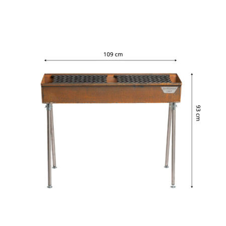 Cortenstahl Edelrost Holzkohlegrill Naked Chef XL
