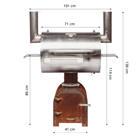 Cortenstahl Edelrost Smoker Holzkohlegrill Smoky Beast silver
