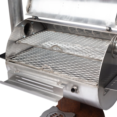 Cortenstahl Edelrost Smoker Holzkohlegrill Smoky Beast silver