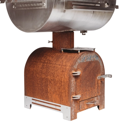 Cortenstahl Edelrost Smoker Holzkohlegrill Smoky Beast silver