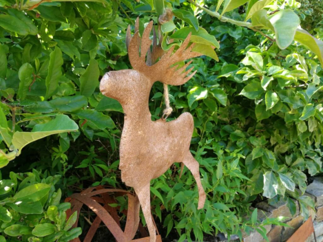 Aufhänger Hirsch Rosko, Zink mit Rostoptik