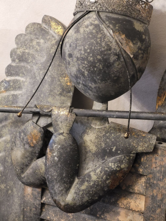Preview: Vintage Fensterladen Dekoengel Elisia, grau