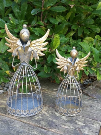 Dekoengel Meike, grau-gold