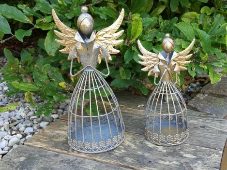 Dekoengel Meike, grau-gold