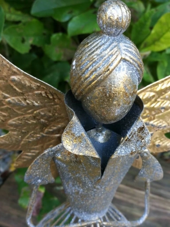 Dekoengel Meike, grau-gold
