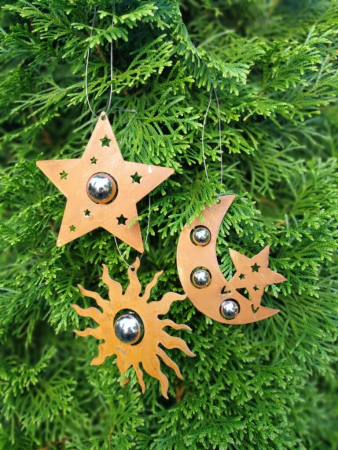 Edelrostoptik 6er Set Dekohänger Weihnachten