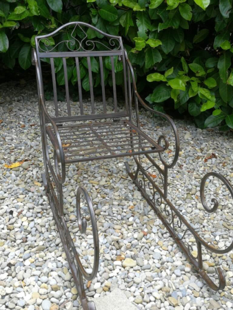 Preview: Dekoschlitten braun lackiert