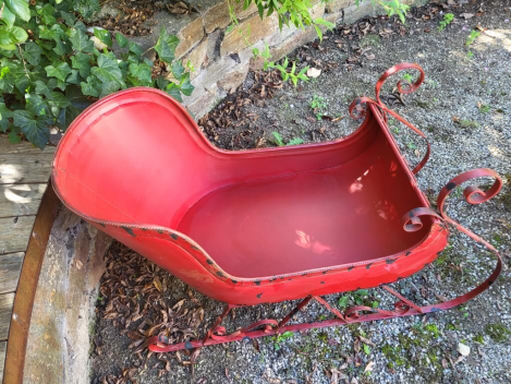 Dekoschlitten Natale, rot