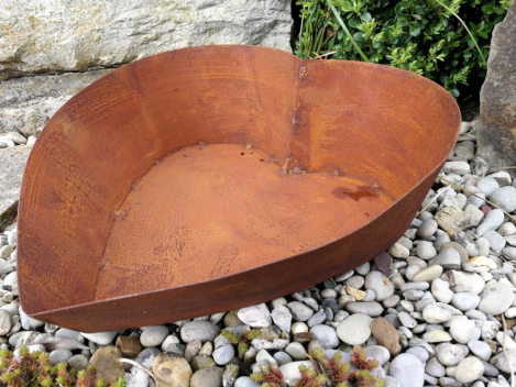 Preview: Edelrost Pflanzschale Herz Sissi