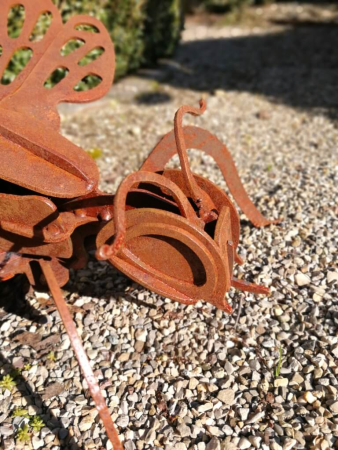 Edelrost Gartenstecker Libelle 3D, groß