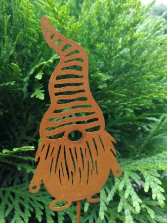 Edelrostoptik Topfstecker 3er Set Gartenwichtel
