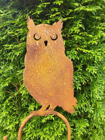 Preview: Edelrost Ampelhalter Eule