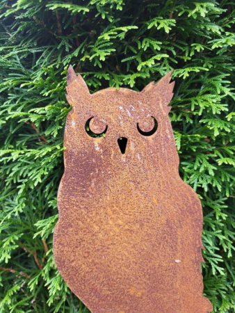 Preview: Edelrost Ampelhalter Eule