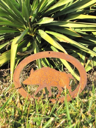 Edelrost Aufhänger Wildschwein oval
