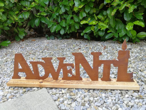 Edelrost Schriftzug Advent