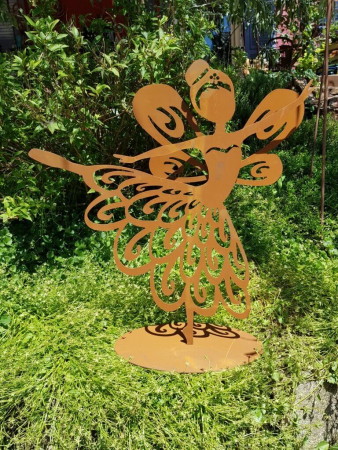 Gartenstecker Elfe Fee 70cm Metall Rost Gartendeko Edelrost Groß